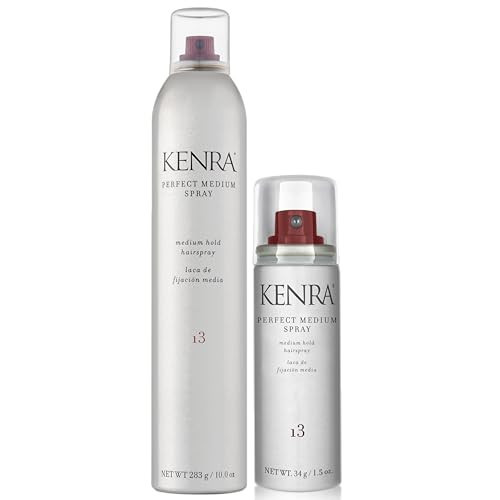 Kenra Professional Perfect Medium Spray 13 Bundle 80% | Provides Styling Control Without Stiffness | Medium Hold | Fast-Drying Formulation | High Shine Finish | All Hair Types | 10 oz + Travel 1.5 oz | Amazon (US)