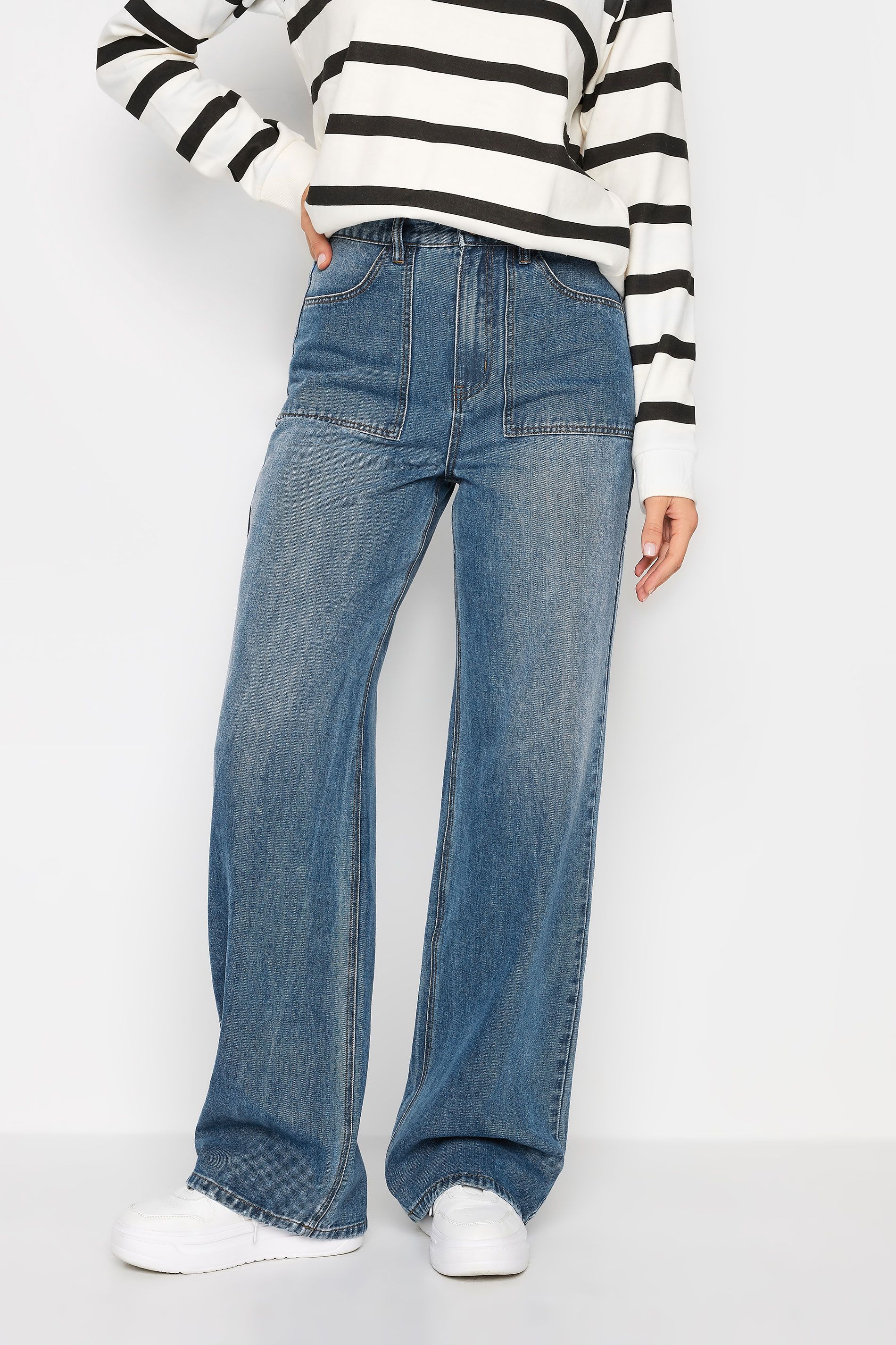 LTS Tall Blue Wide Leg High Waisted Jeans | Long Tall Sally