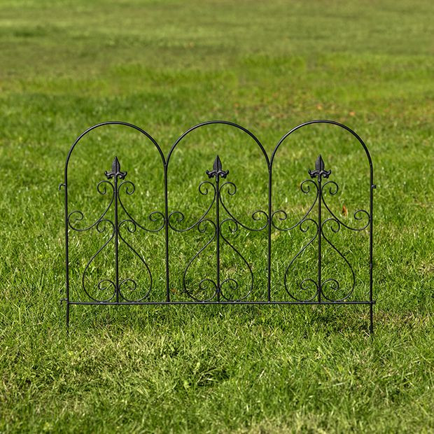 Ornate Black Metal Decorative Garden Fence | Antique Farm House
