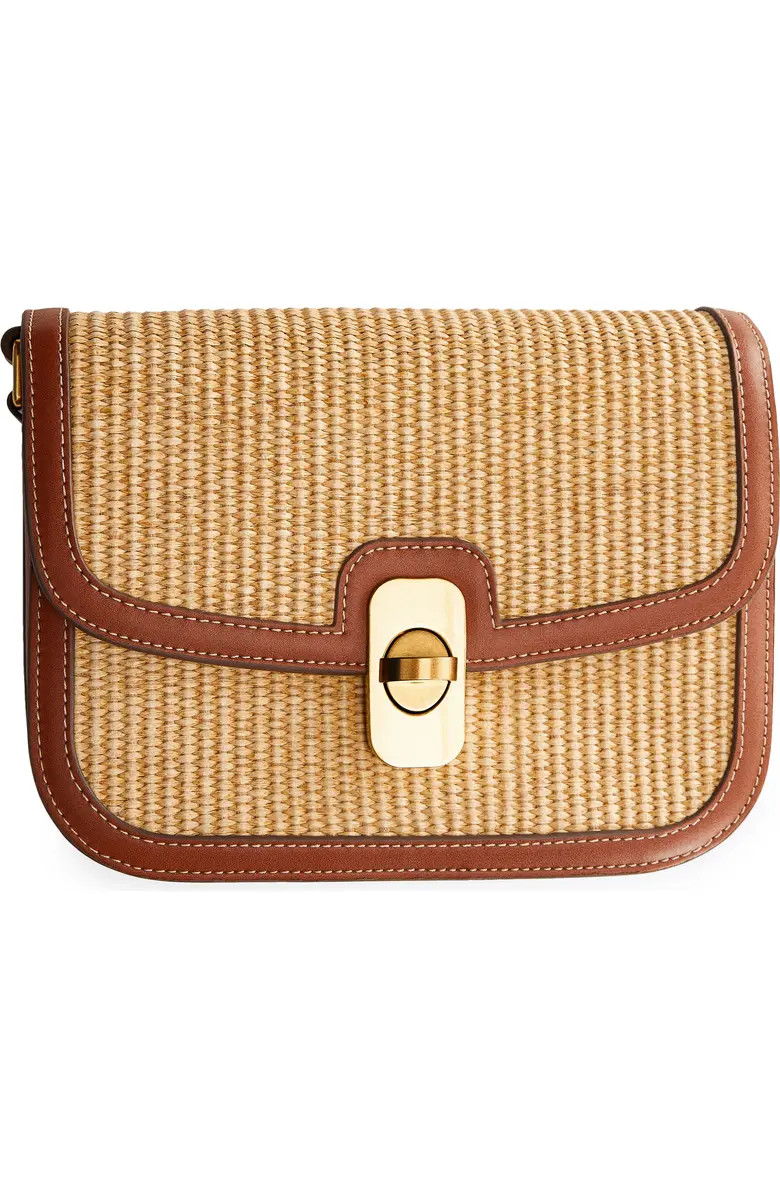 MANGO Raffia Shoulder Bag | Nordstrom | Nordstrom