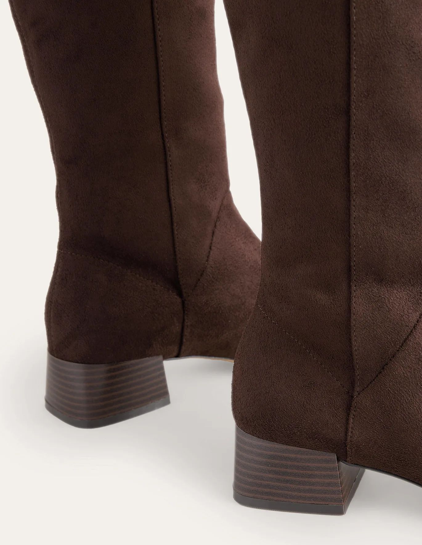 Cara Flat Stretch Knee Boots - Mahogany | Boden (UK & IE)