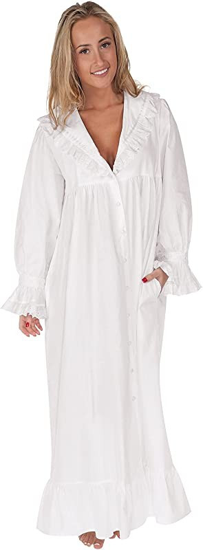 The 1 For U Sleepwear for Women - Button Down Nightgowns for Women, Amelia 100% Cotton Robe | Amazon (US)