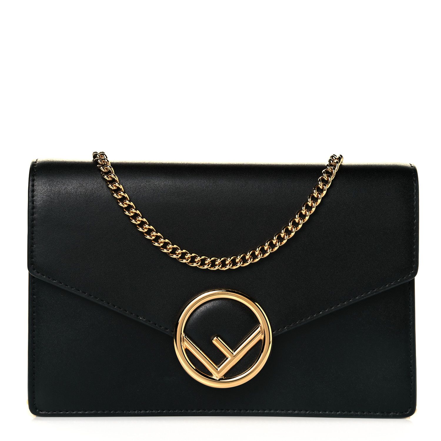 FENDI Vitello F is Fendi Envelope Wallet on Chain Black | FASHIONPHILE | Fashionphile