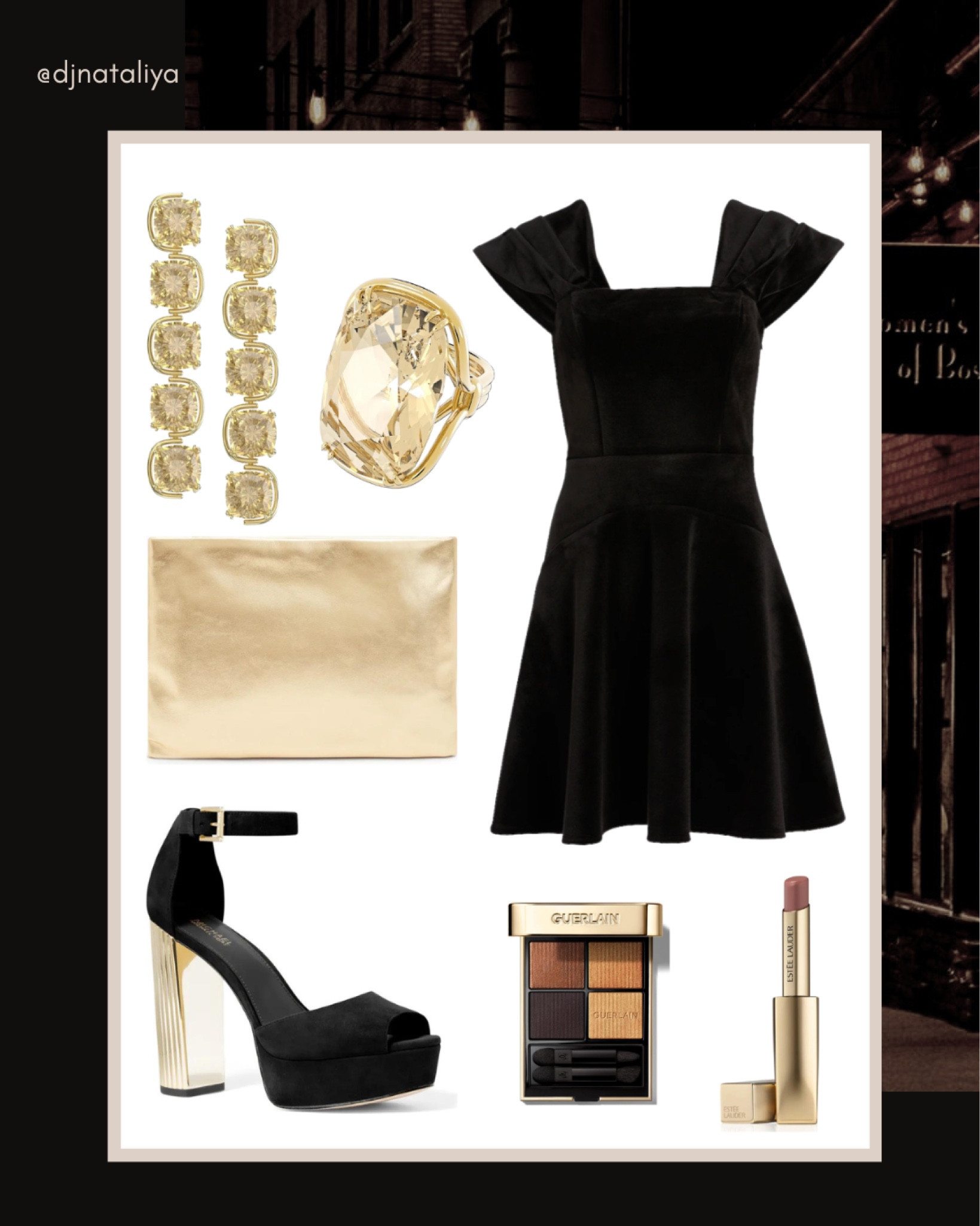 accessories for black velvet dress Janna Velvet Midi - Black & Bronze Floral main image 0