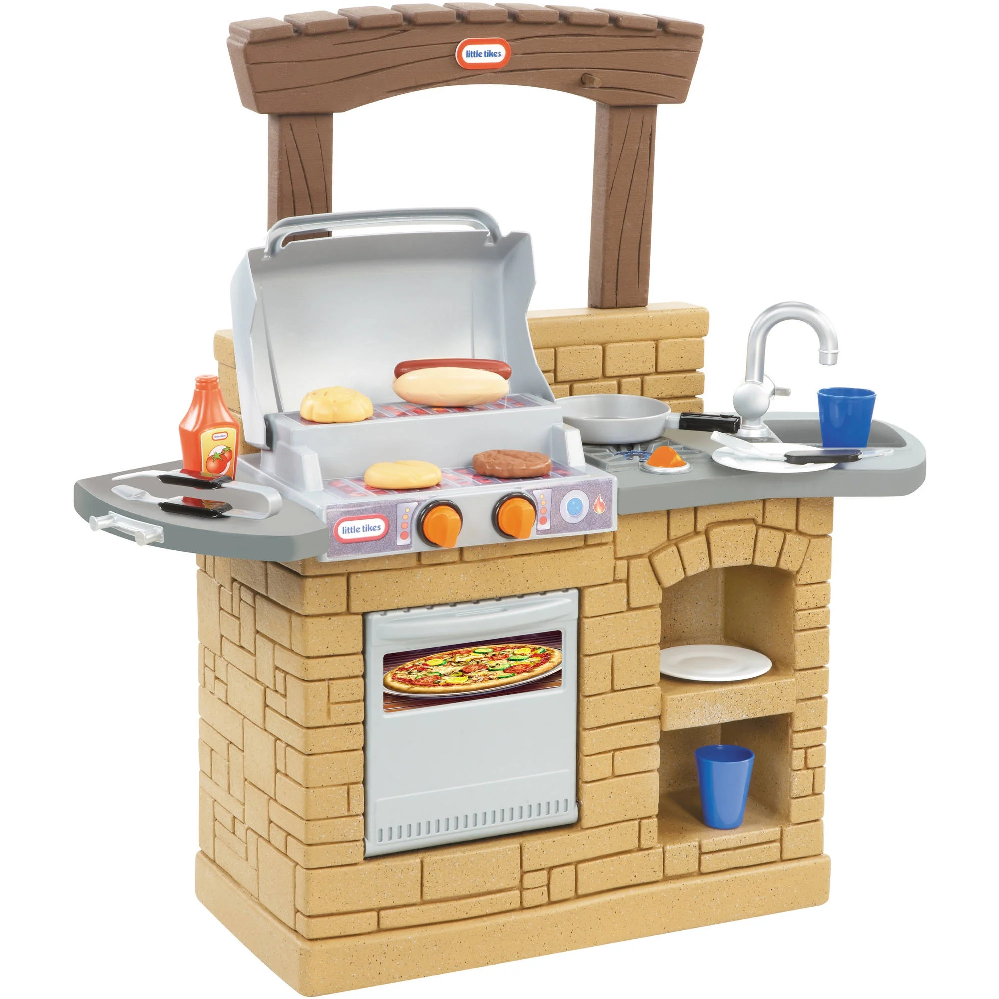 Little Tikes Cook 'n Play Outdoor BBQ Grill 12-Piece Plastic Outdoor Pretend Play Kitchen Toys Pl... | Walmart (US)