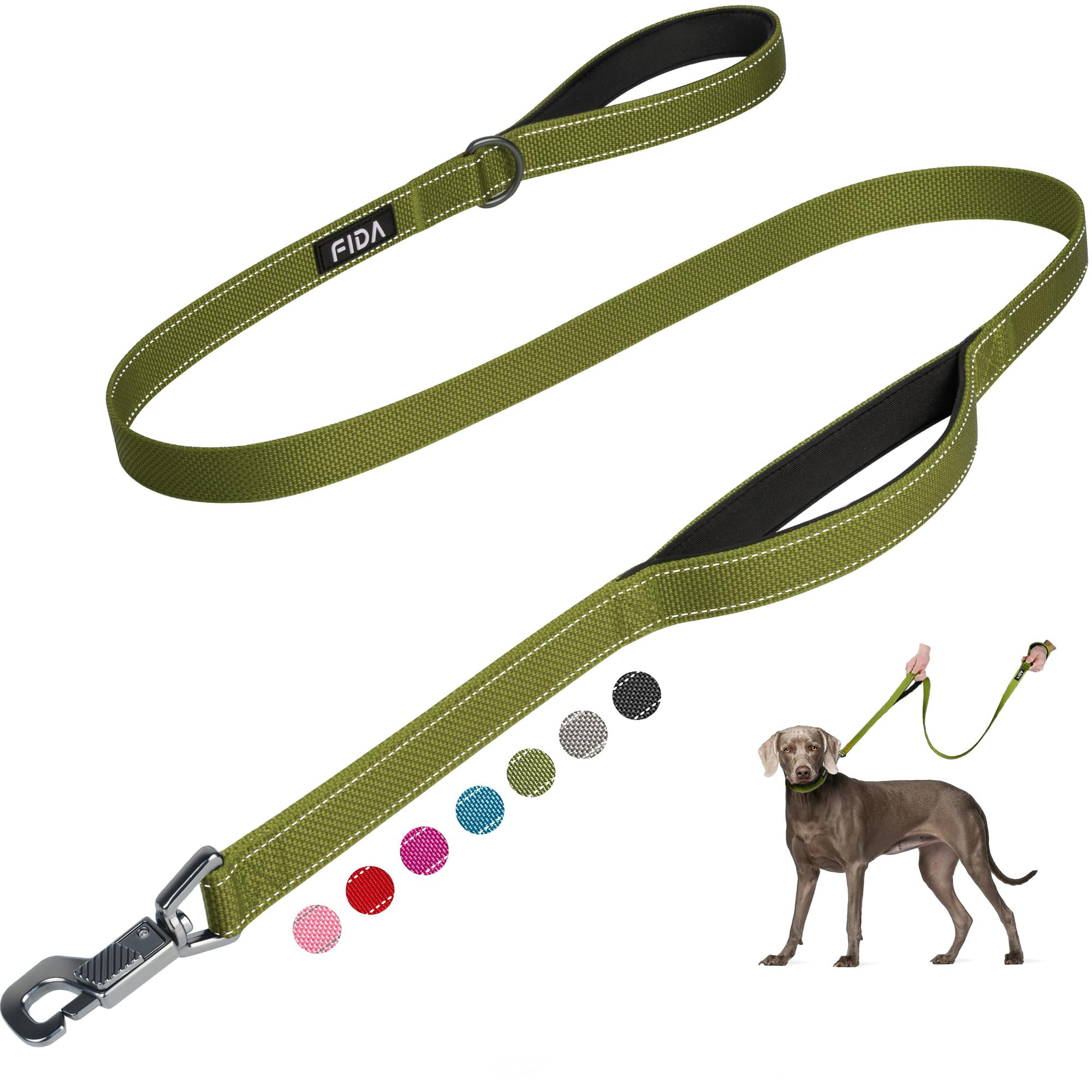 Fida 4 FT Heavy Duty Dog Leash with 2 Comfortable Padded Handles, Traffic Handle & Advanced Easy ... | Amazon (US)