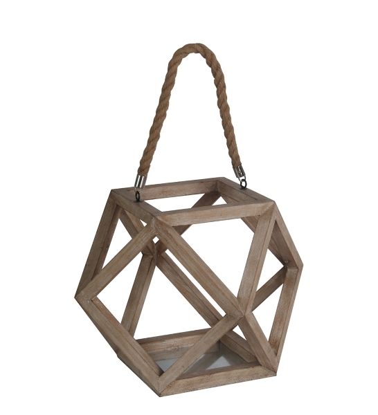 Wooden Hexagonal Lantern | Kirklands | Kirkland's Home