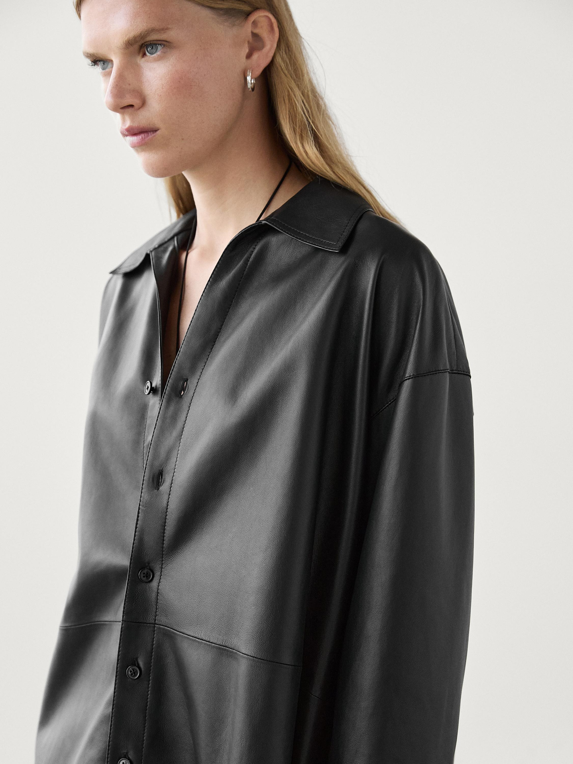 Hemd aus Nappaleder | Massimo Dutti DE