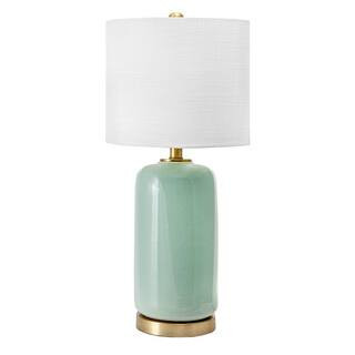 Bell 26 in. Green Traditional Table Lamp with Shade | The Home Depot