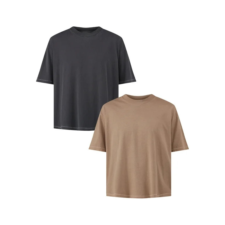 No Boundaries Men's & Big Men's Oversized Tee Shirt, 2-Pack Bundle, Sizes XS-5XL | Walmart (US)