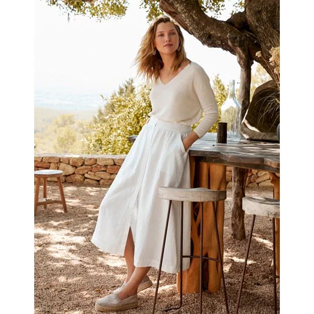 Button-Through Linen Skirt | Skirts & Shorts | The  White Company | The White Company (UK)