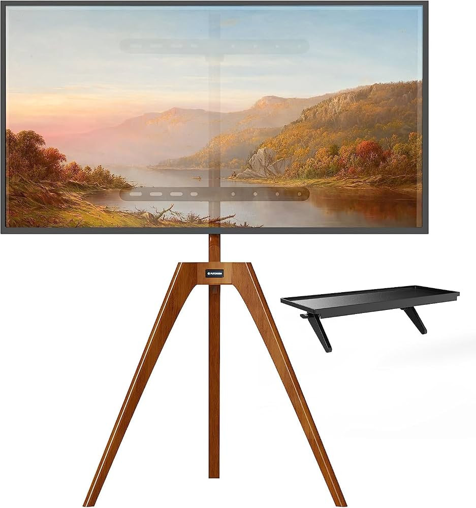 PUTORSEN Easel TV Stand Tripod for Universal TV 45-65 inch, Solid Beech Wood TV Floor Mount Stand... | Amazon (UK)