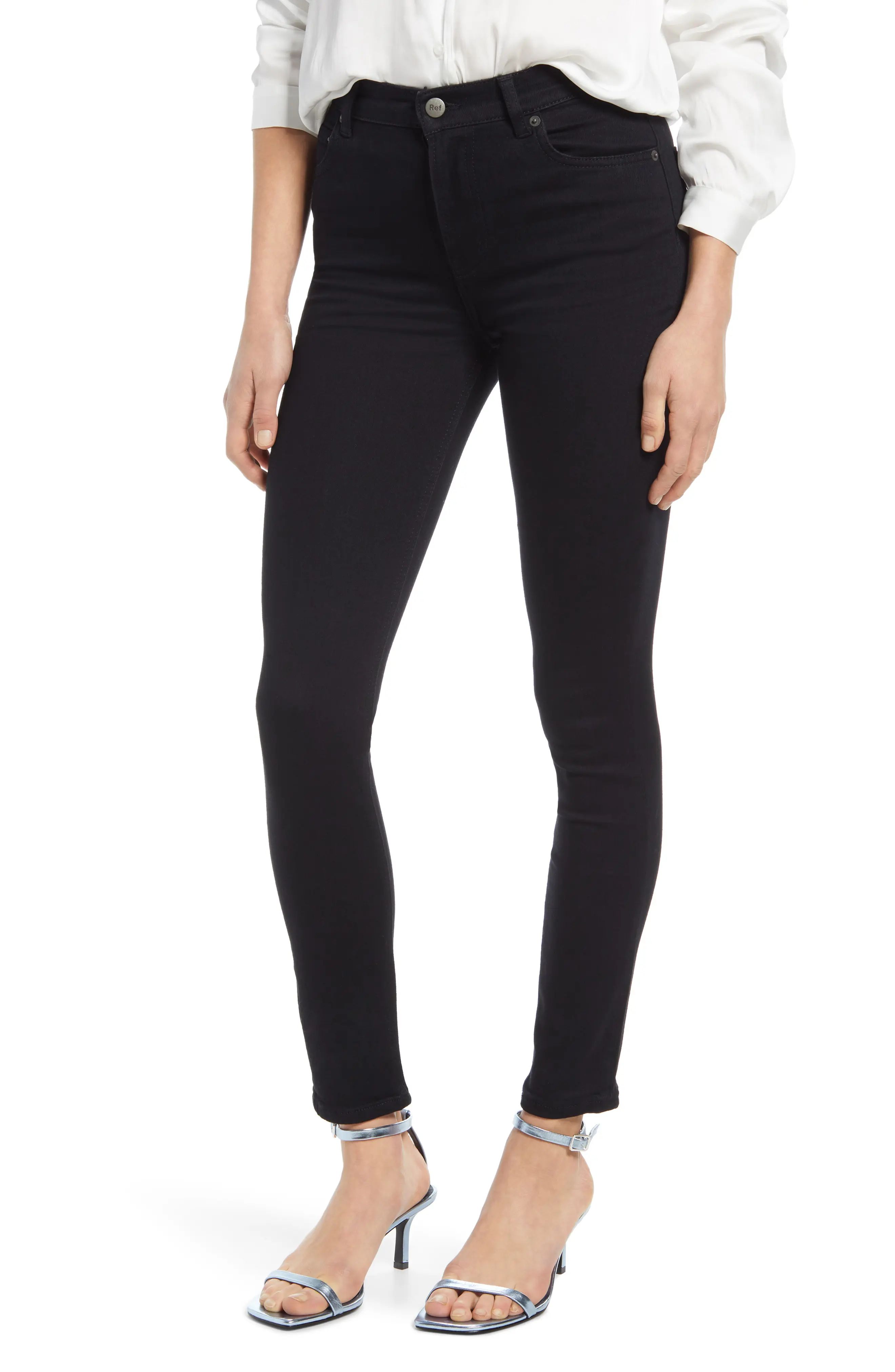 Women's Reformation Harper High & Skinny Jeans, Size 26 - Black | Nordstrom