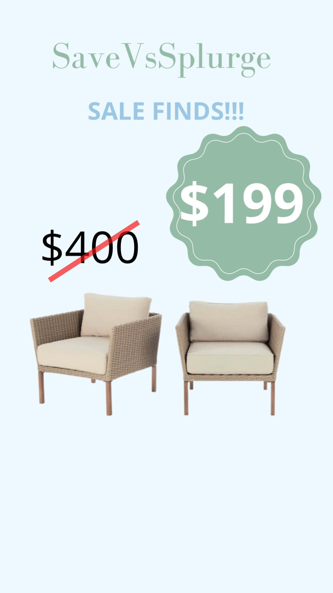 Save vs Splurge outdoor sale finds, outdoor furniture, outdoor rugs, outdoor chairs, patio chairs 

Outdoor living, outdoor space, Serena and Lily, Serena & Lily, dupe, outdoor set, outdoor furniture, patio furniture, outdoor deals, outdoor finds, patio set, patio decor, rattan furniture, outdoor furniture, outdoor seating, outdoor sofa, outdoor chair, outdoor coffee table


#LTKsalealert #LTKhome #LTKunder100