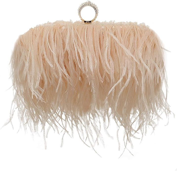 Miuco Women Feather Clutch Purse Shoulder Crossbody Bag Evening Handbags | Amazon (US)