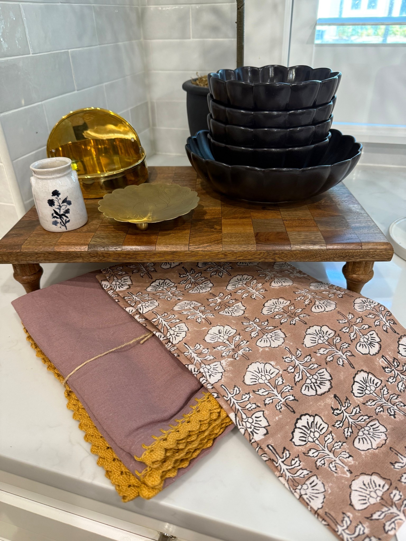 Magnolia 
Hearth and hand
Vintage style decor Coffee
Coffee table styling
Scalloped dishes plates bowls dishware
Lace napkins
Mini crock
Footed checkered wood display tray
Oversized Cutting board 

#LTKFallSale #LTKHome #LTKSeasonal