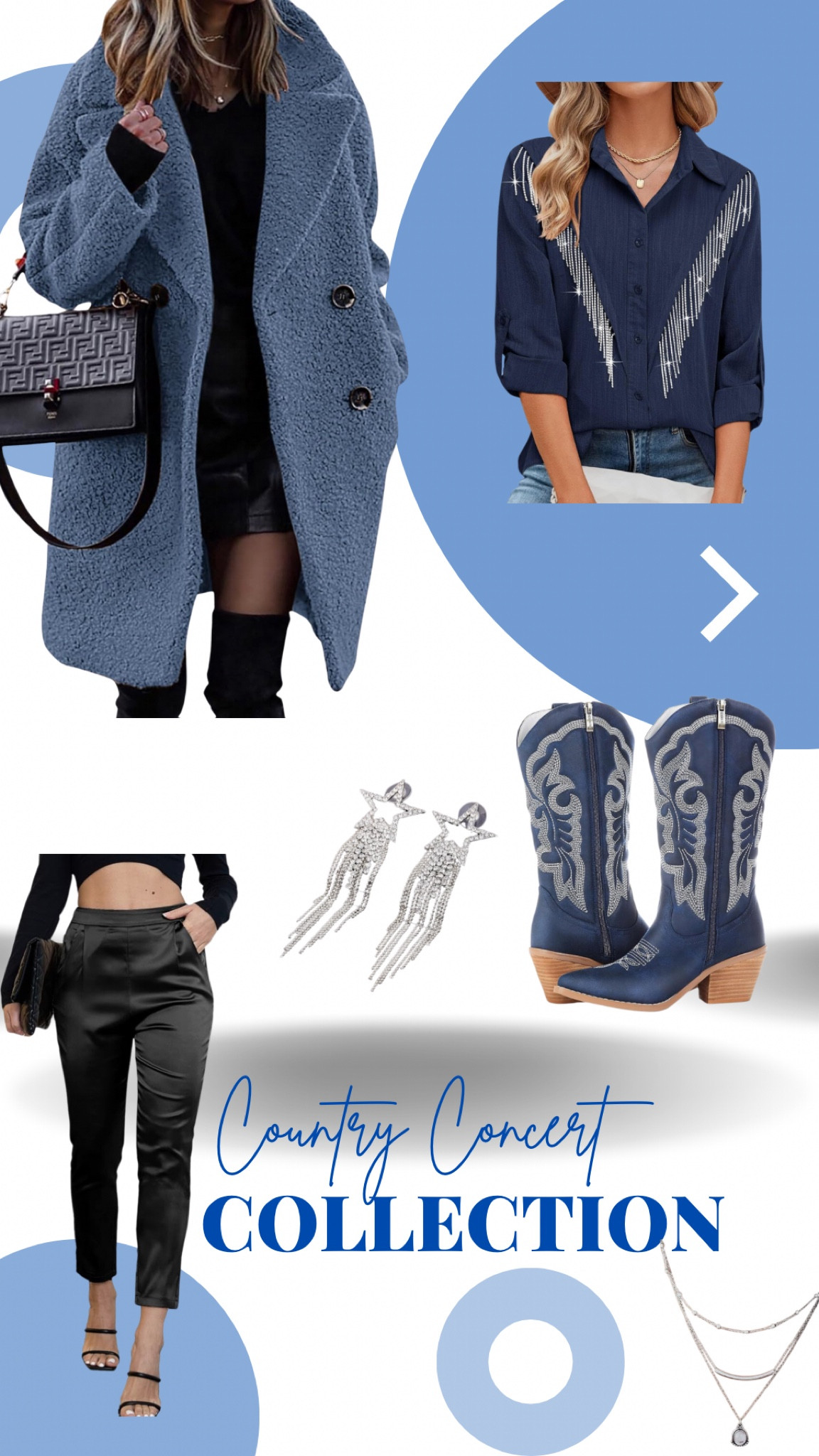 Blue jean baby, country concert ready! 🤠💙 Whether you’re going full western or just adding a little rhinestone flair, this collection has the look for your next show. Which piece is your fave? Shop it all on LTK! #AmazonStyle #CountryConcert #WesternChic


#LTKMostLoved #LTKStyleTip #LTKShoeCrush