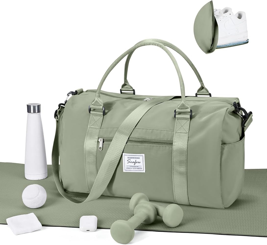 Gym Bag for Women Men with Shoes Compartment,Sports Duffle Bag Personal item travel Duffel Bags T... | Amazon (US)