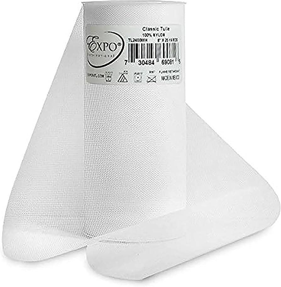 Expo International Premium Matte Tulle, Roll/Spool of 6 Inches X 25 Yards, Nylon-made Tulle Fabri... | Amazon (US)