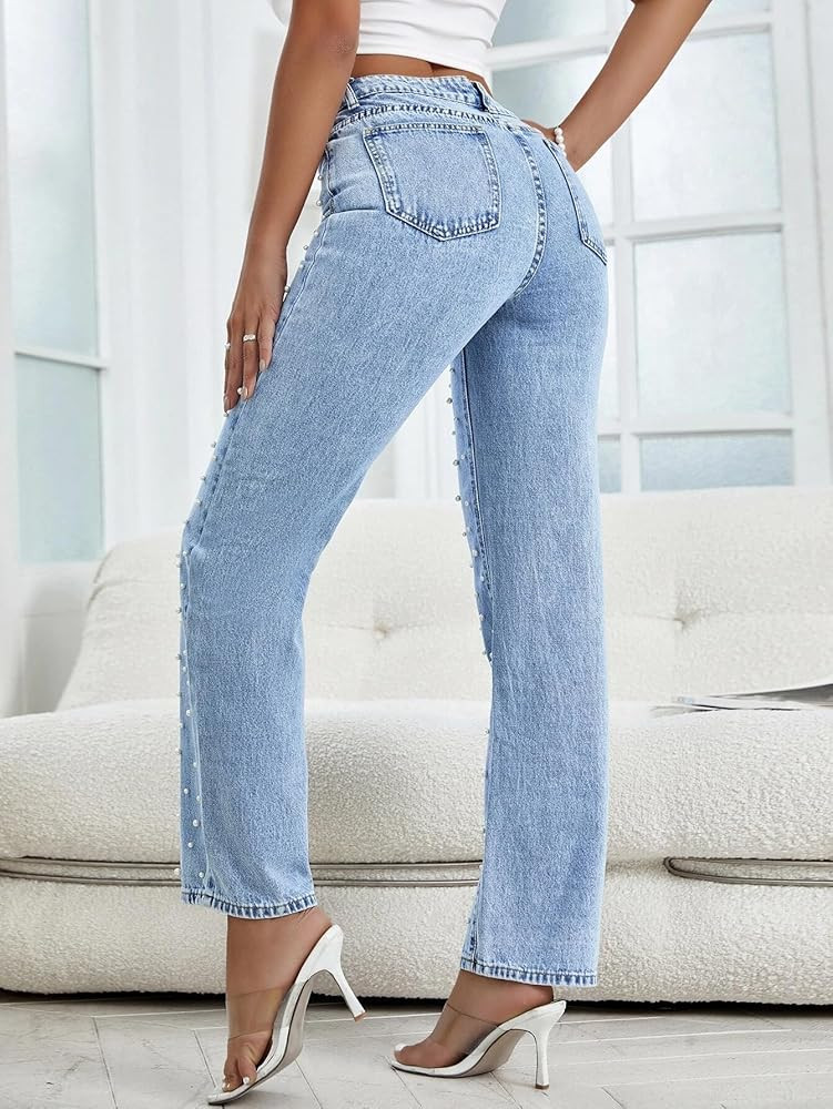 Kedera Women's High Waisted Jeans Boyfriend Baggy Wide Straight Leg Casual Denim Pants Trousers | Amazon (US)