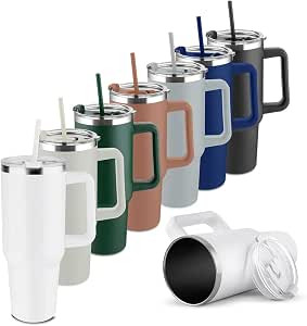 Caneca Térmica Inox 1,3 Litros com Alça e Canudo, Parede Dupla em Aço Inoxidável, Copo Térmi... | Amazon (BR)