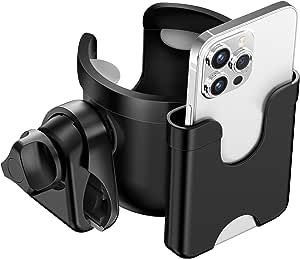 Guiseapue Pram Cup Holder, Universal Drink Coffee Cup Holder with Phone Holder Organizer for Stro... | Amazon (UK)
