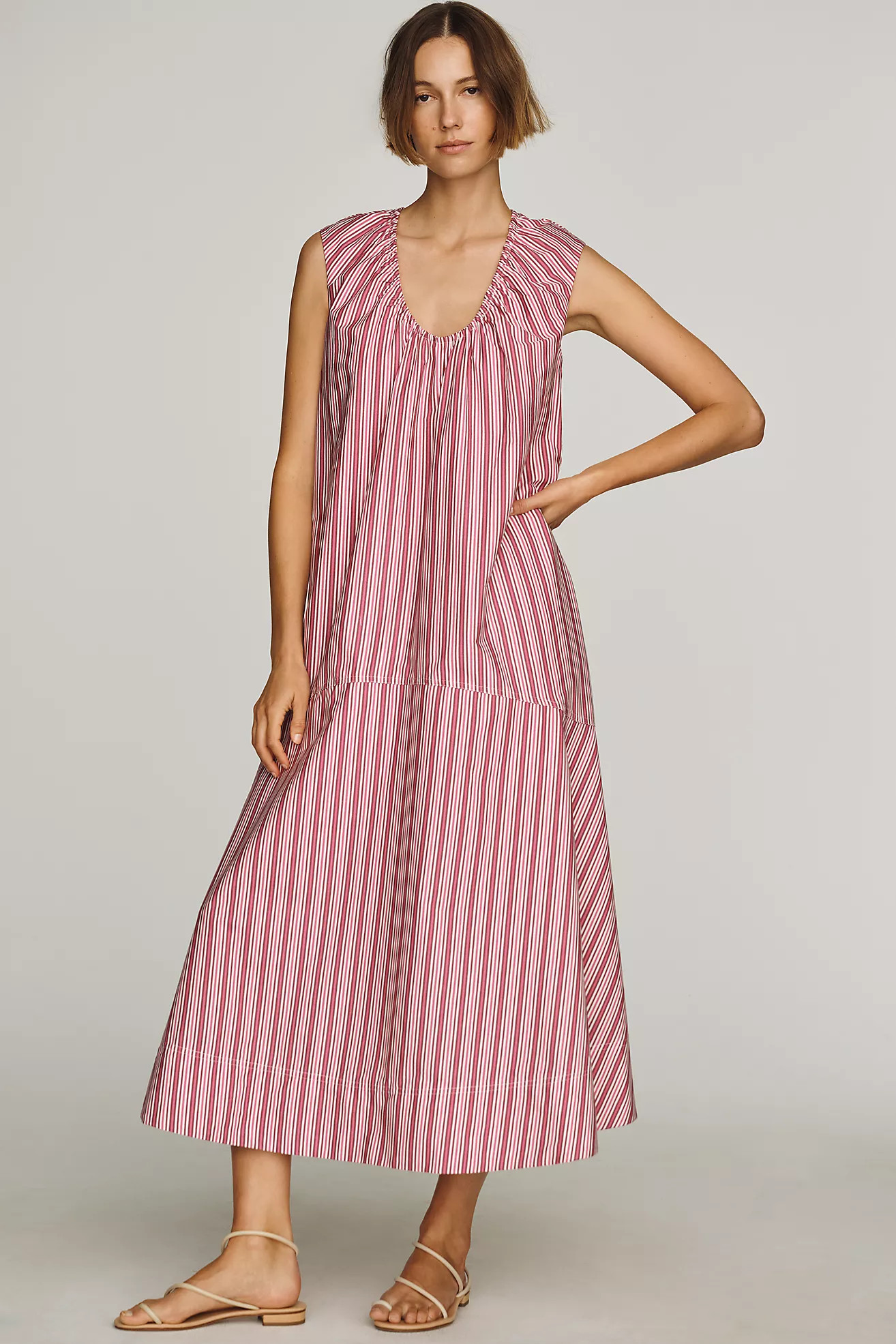 Maeve Sleeveless Cotton Poplin Maxi Dress | Anthropologie (US)