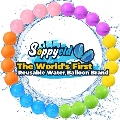 SOPPYCID Reusable Water Balloons Quick Fill Self Sealing, Refillable Water Bombs for Kids Adults, Latex-Free Silicone Splash Water Ball for Summer Fight | Amazon (US)
