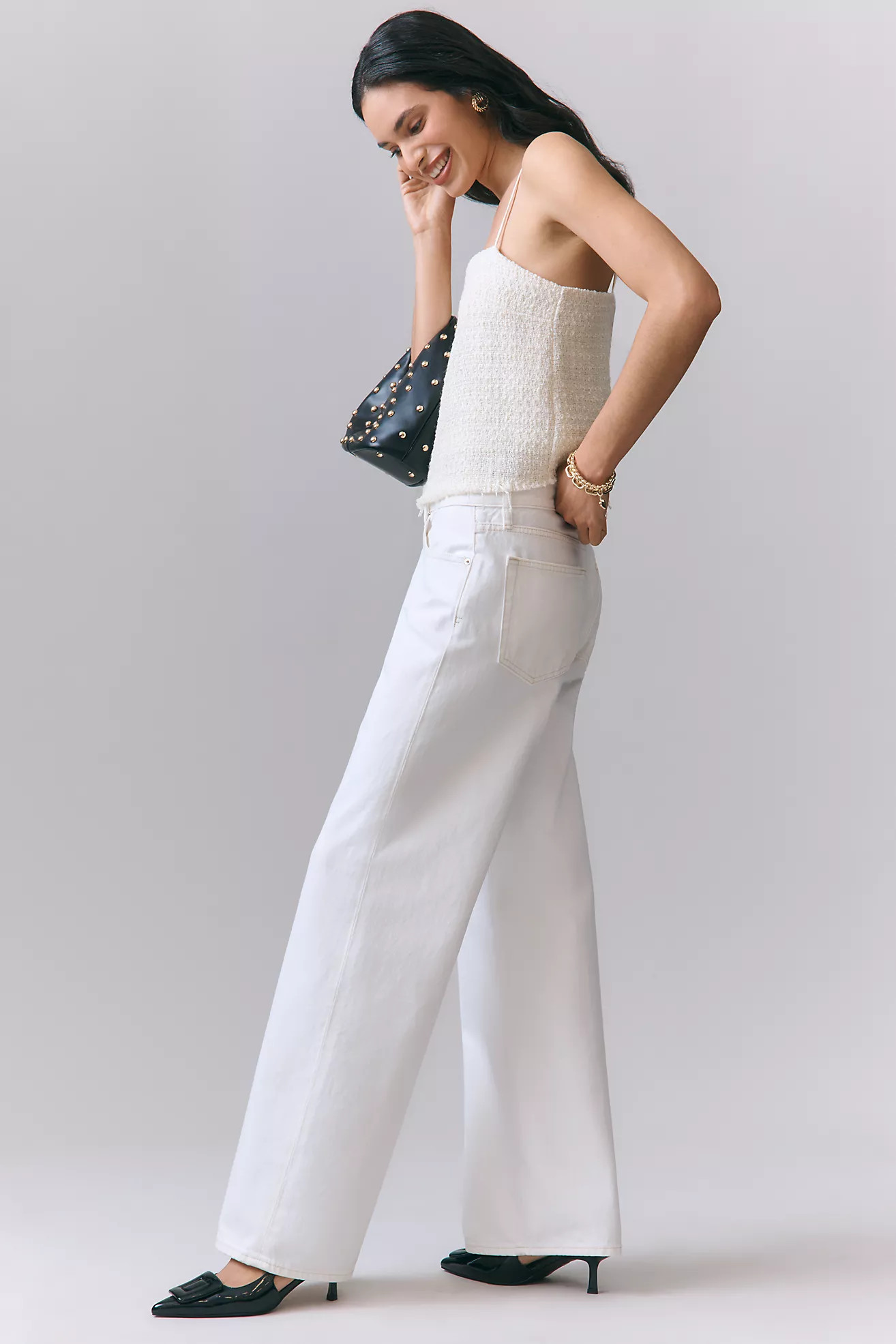 FRAME The Stroll Mid-Rise Wide-Leg Jeans | Anthropologie (US)