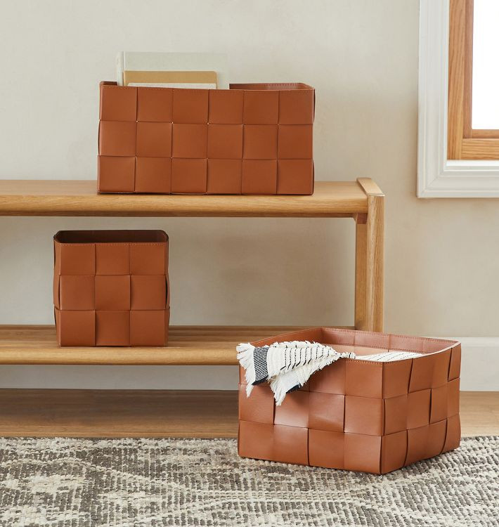 Woven Leather Basket | Rejuvenation