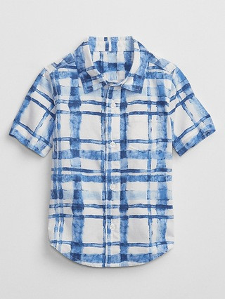 Toddler Plaid Poplin Shirt | Gap Factory