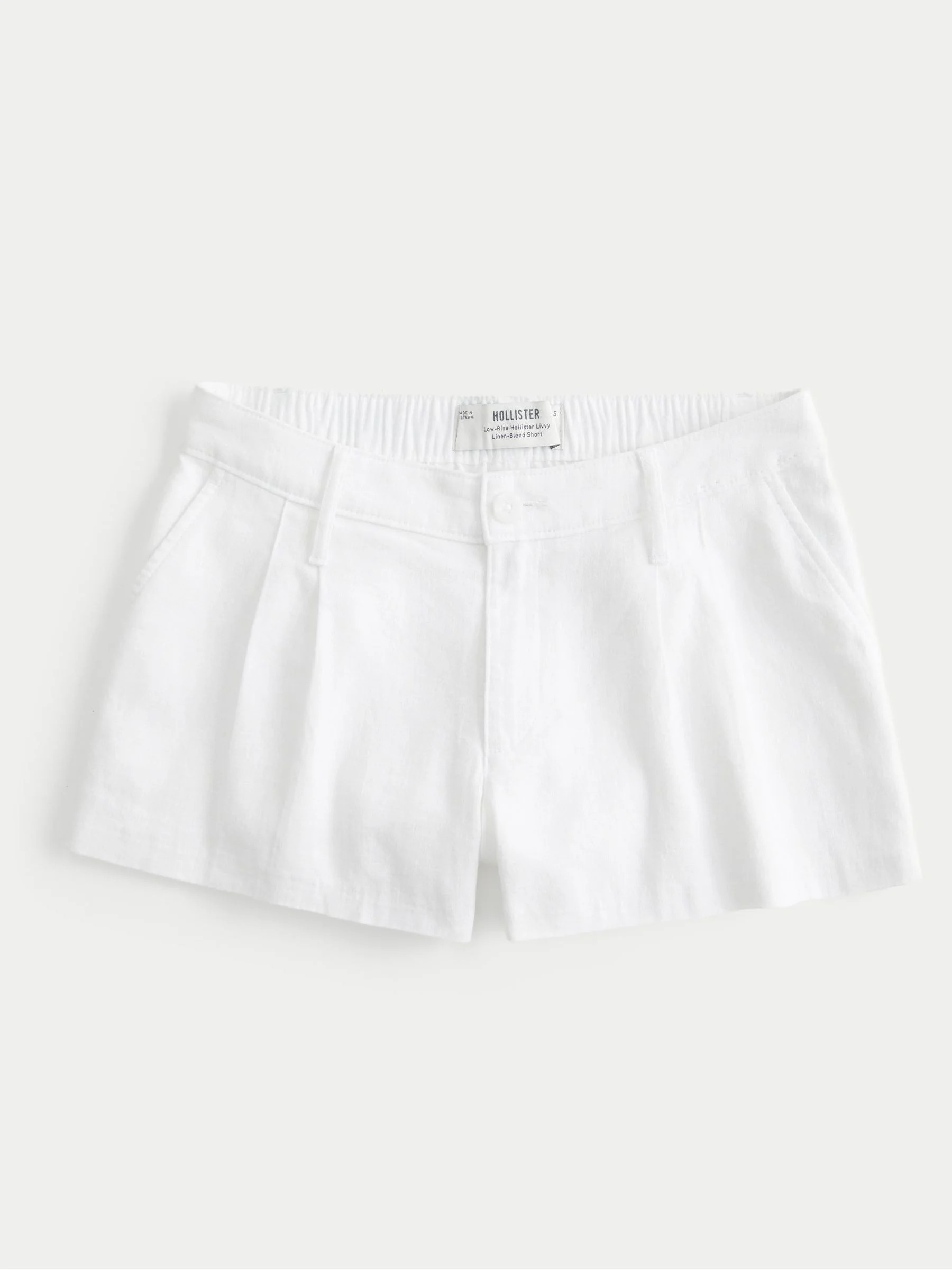 Hollister White Low Rise Linen Blend Shorts small | Next US