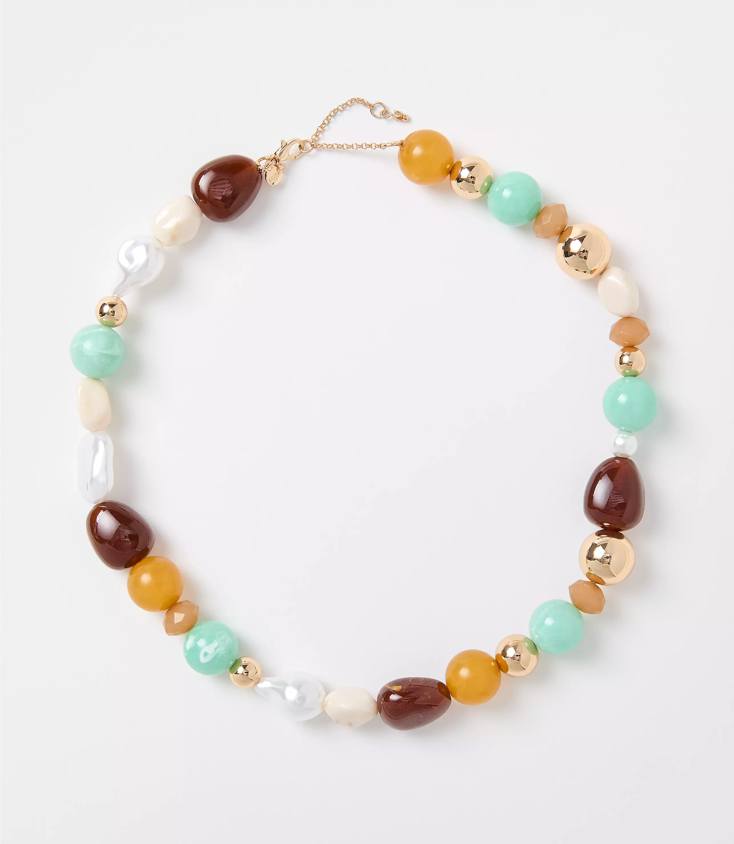 Pearlized Mixed Beaded Statement Necklace | LOFT