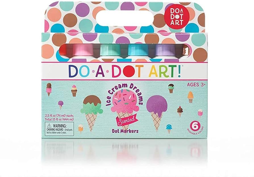 Ice Cream Scented Washable Dot Markers for Kids and Toddlers Set of 6 Pack by Do A Dot Art, The O... | Amazon (US)