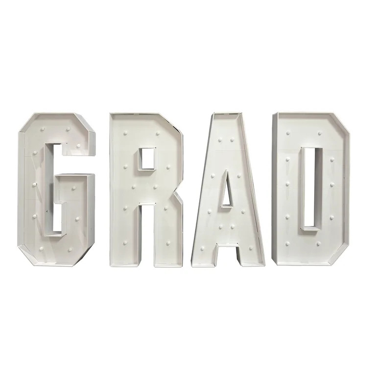 Battery-Operated LED Grad Marquee Letters, White, 3', by Way To Celebrate | Walmart (US)