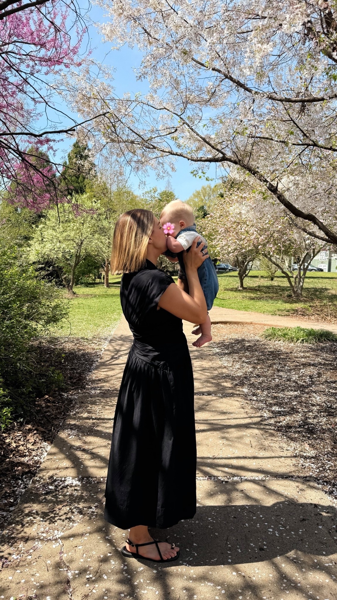Mini photo session to kick off spring! 

Size up by one in the dress - no stretch! 

#mididress #blackdress #familyphotos 

#LTKMidsize #LTKmomlife #LTKBaby