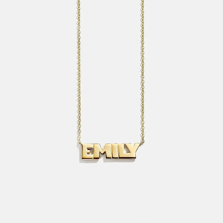 14K Gold Custom Nameplate Necklace - Bold | BaubleBar
