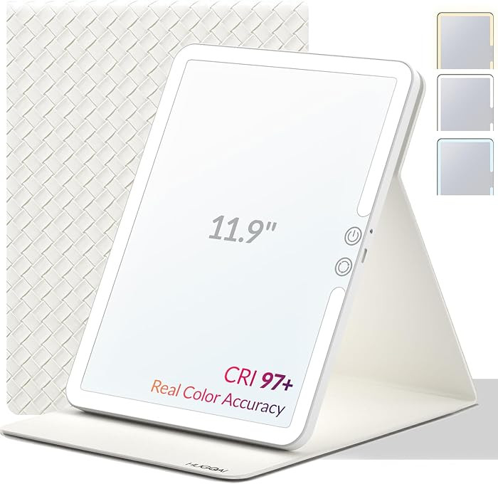 Travel Makeup Mirror with Lights, Portable Lighted Vanity Mirror with 100 LED, Rechargeable, Fold... | Amazon (US)