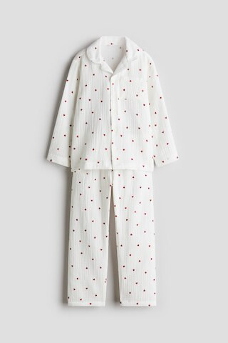 H & M - Pyjama aus Baumwollmusselin - Weiß - Kinder | H&M (DE, AT, CH, NL, FI)