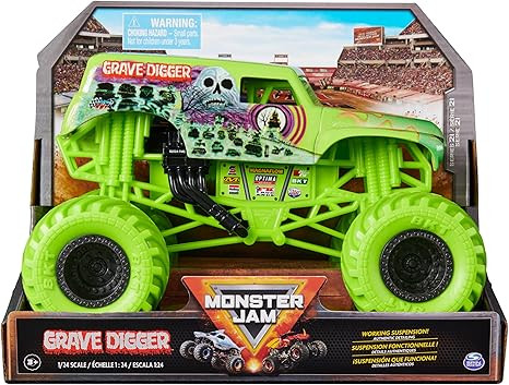 Monster Jam, Official Grave Digger Monster Truck, Collector Die-Cast Vehicle, 1:24 Scale, Kids To... | Amazon (US)