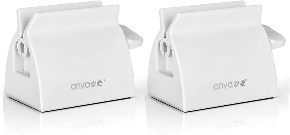 2pcs-Rolling Tube Toothpaste Squeezer Toothpaste Seat Holder Stand for Bathroom Accessories （Wh... | Amazon (US)