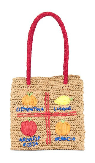 Damson Madder Fruity Raffia Bag in Tan. | Revolve Clothing (Global)