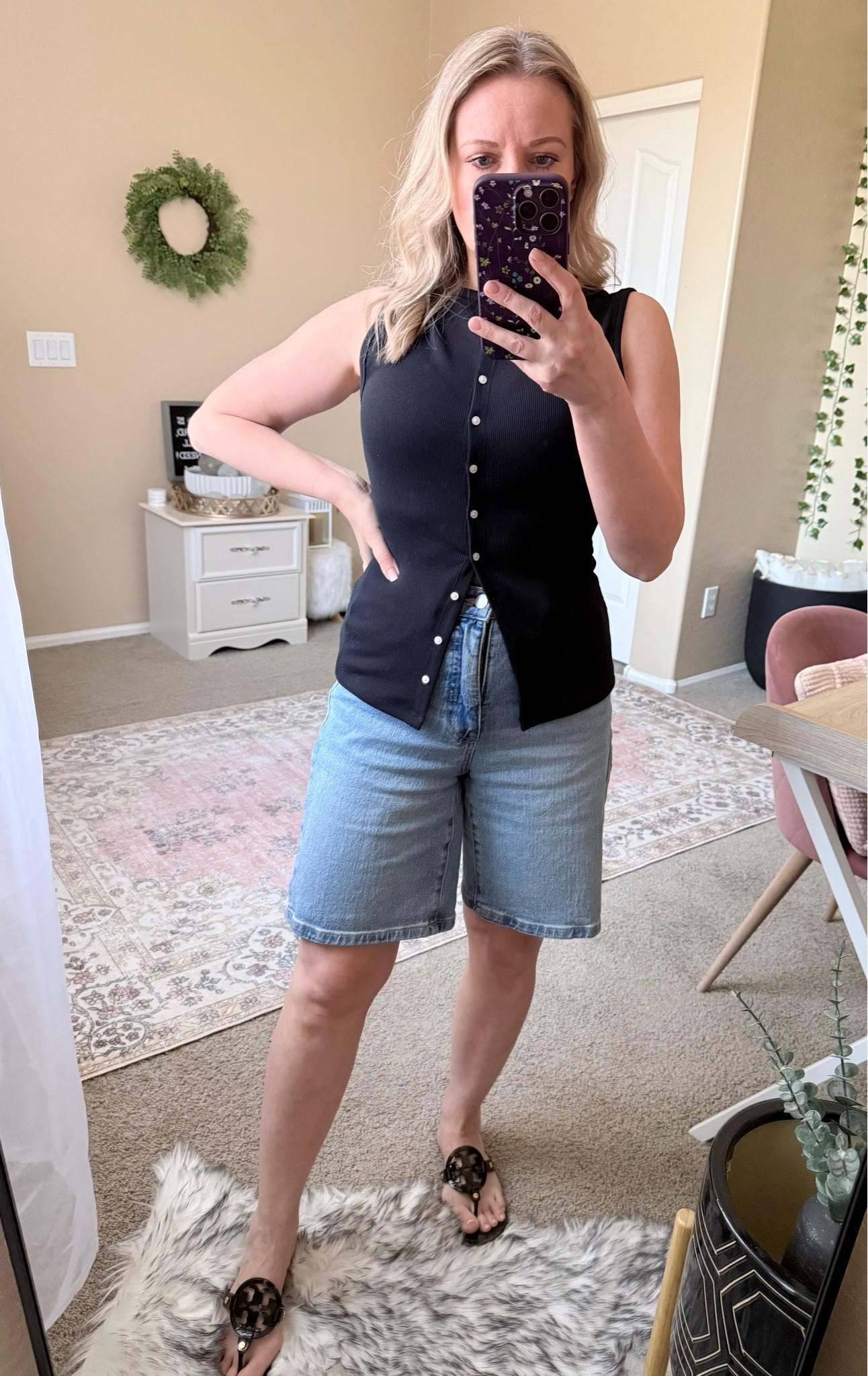Love these Time and Tru High Rise Denim Bermuda Shorts from Walmart. These shorts, with a 9" inseam and some stretch, are lightweight and perfect for summer. They are only $17. So affordable! Wearing size 2.


Summer outfits, Walmart shorts, denim shorts, shorts outfits
#LTKPetite #LTKOver40 #LTKSeasonal

#LTKmomlife #LTKootd