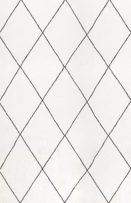 Black Linda Simple Trellis Washable Shag 6' x 9' Area Rug | Rugs USA