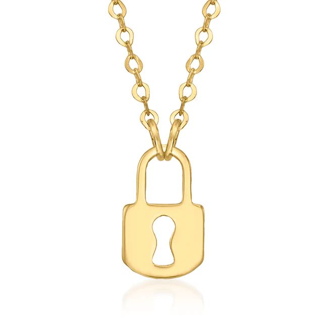 Canaria Italian 10kt Yellow Gold Padlock Necklace | Shop Premium Outlets