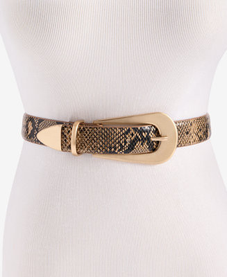 Animal-Print 3-Piece Hardware Belt | Macy's