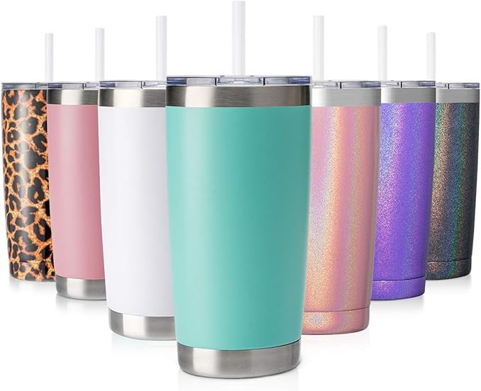 Civago 20oz Tumbler with Lid and Straw, Stainless Steel Vacuum Insulated Coffee Tumbler Cup, Doub... | Amazon (US)