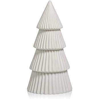 Amazon.com: Zodax Matt White Sculptures, Set of 2 Holiday Tree Figurine, 5" x 10.25" : Home & Kit... | Amazon (US)