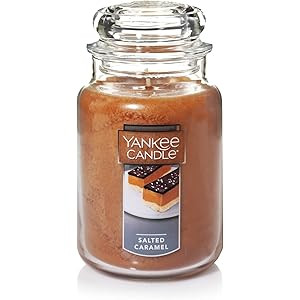 Yankee Candle Salted Caramel Scented, Classic 22oz Large Jar Single Wick Candle, Over 110 Hours o... | Amazon (US)
