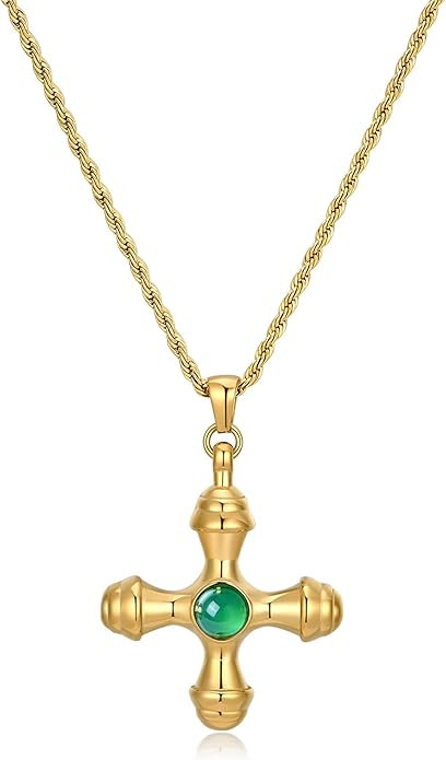 NUZON Sunburst Heart / 2-Tone Interlocking/CZ Evil Eye/Single Pearl/Love Heart Pendant Necklace f... | Amazon (US)